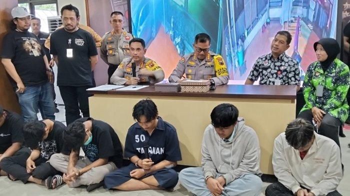 Para pelaku pembacokan mahasiswa Udinus hingga tewas. 