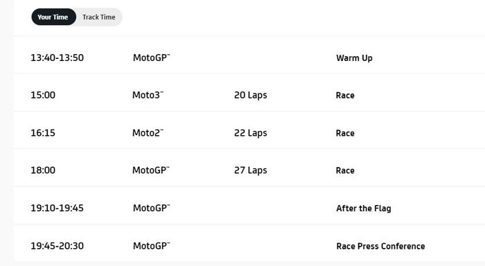 Jadwal lengkap agenda MotoGP Emilia Romagna berlangsung di Sirkuit Misano hari ini