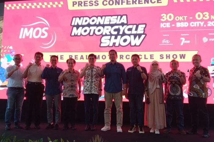 Press Conference Indonesia Motorcycle Show (IMOS) 2024 di kawasan Ampera, Jakarta Selatan, Kamis (3/10/2024).