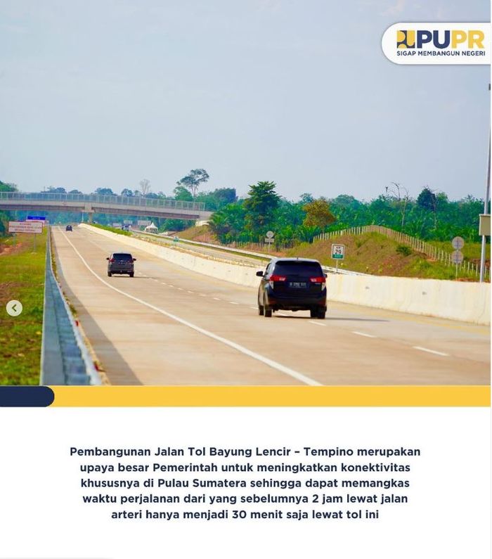Kondisi tol Bayung Lencir-Tempino yang sudah siap beroperasi