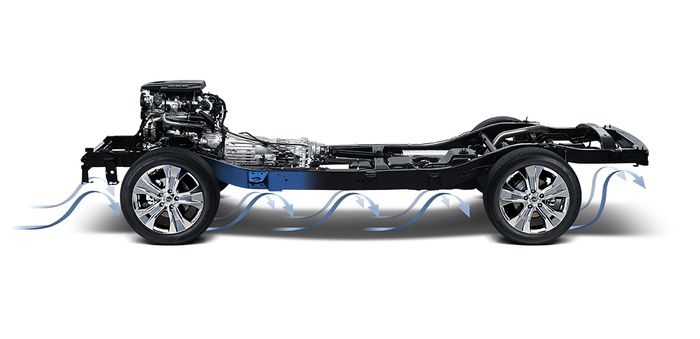 Sasis KGM Rexton masih body-on-frame sehingga memudahkan pengerjaan karoseri khusus seperti Maung MV3.