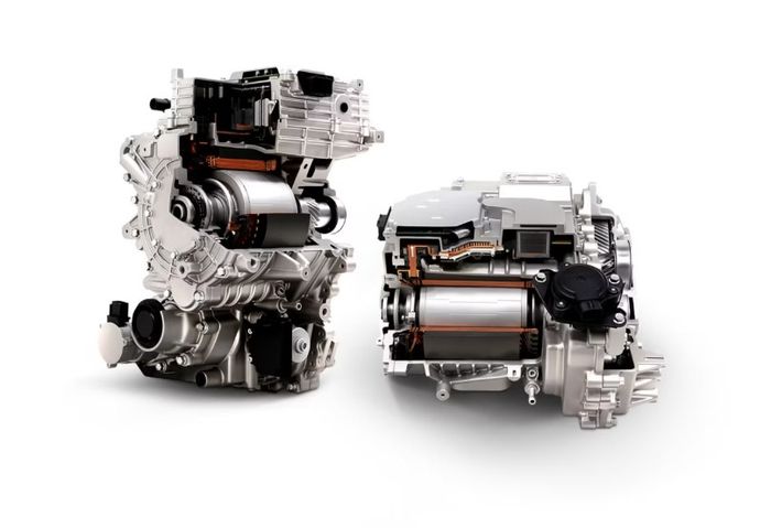 Motor listrik di sistem hybrid Hyundai Santa Fe dan Tucson