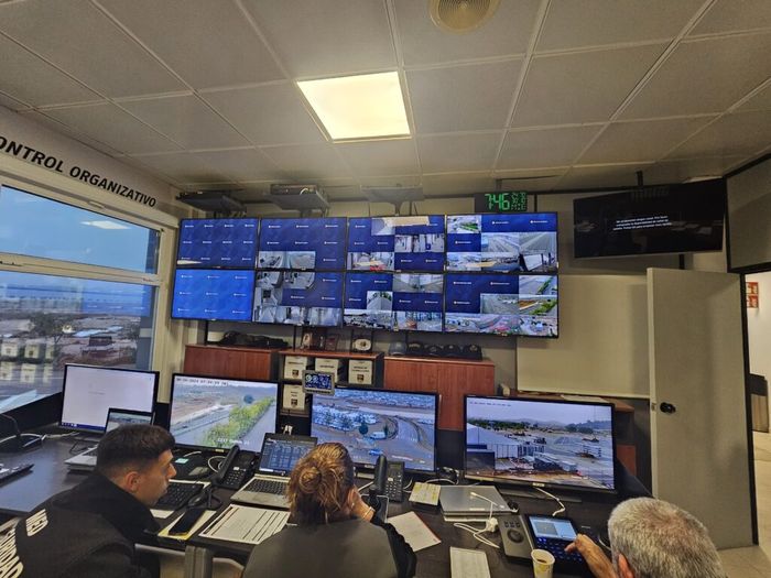 Terlihat di area pengontrol Sirkuit Ricardo Tormo, menunjukkan beberapa area terkena banjir