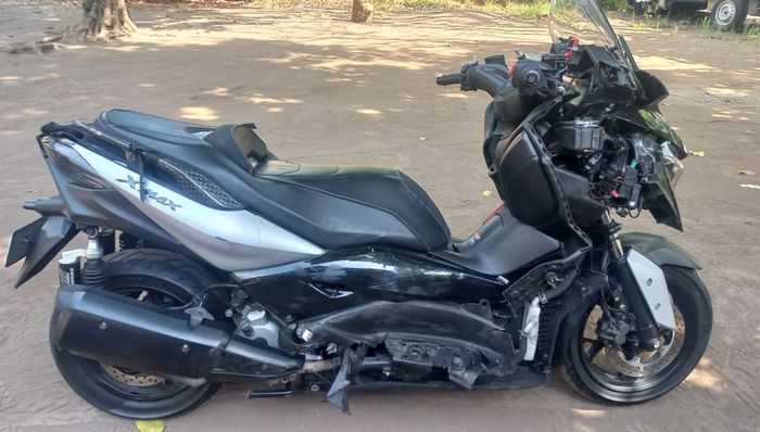 kondisi Yamaha XMAX Almarhum Hokky Krisdianto usai mengalami kecelakaan