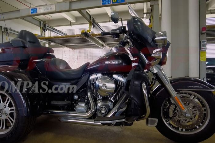 Harley-Davidson Trike sitaan KPK di Rupbasan Dewi Sartika, Cawang, Jakarta Timur