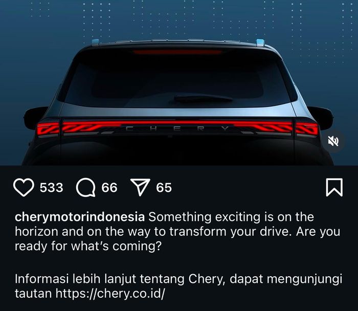 Postingan akun Instagram Chery Motor Indonesia