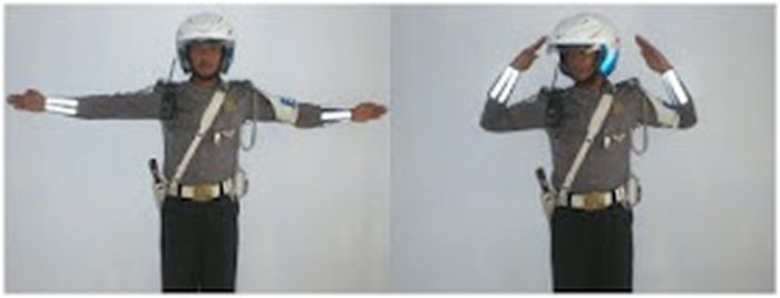 Gerakan ke 8 : Menjalan arus dari arah kanan dan kiri petugas bersamaan