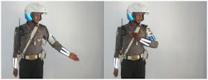 Gerakan ke 9 : Mempercepat kendaraan dari arah kiri petugas