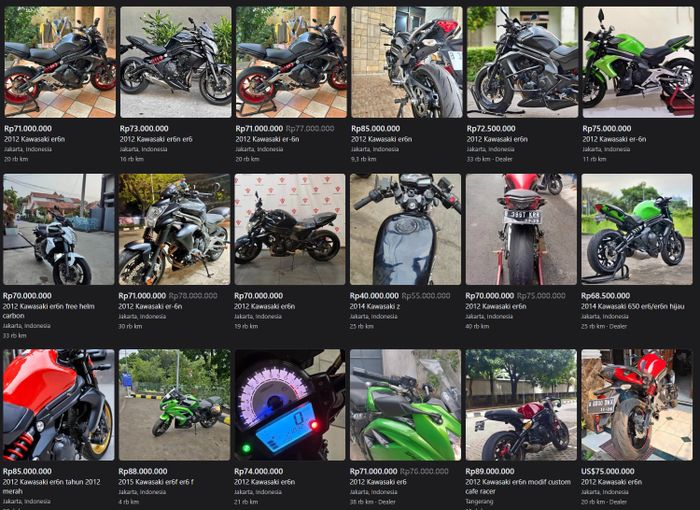 Harga Kawasaki ER-6n di Marketplace Facebook
