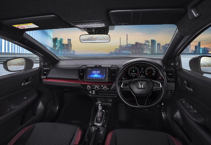 aksen merah pada kabin New Honda City Hatchback RS menambah kesan sporty