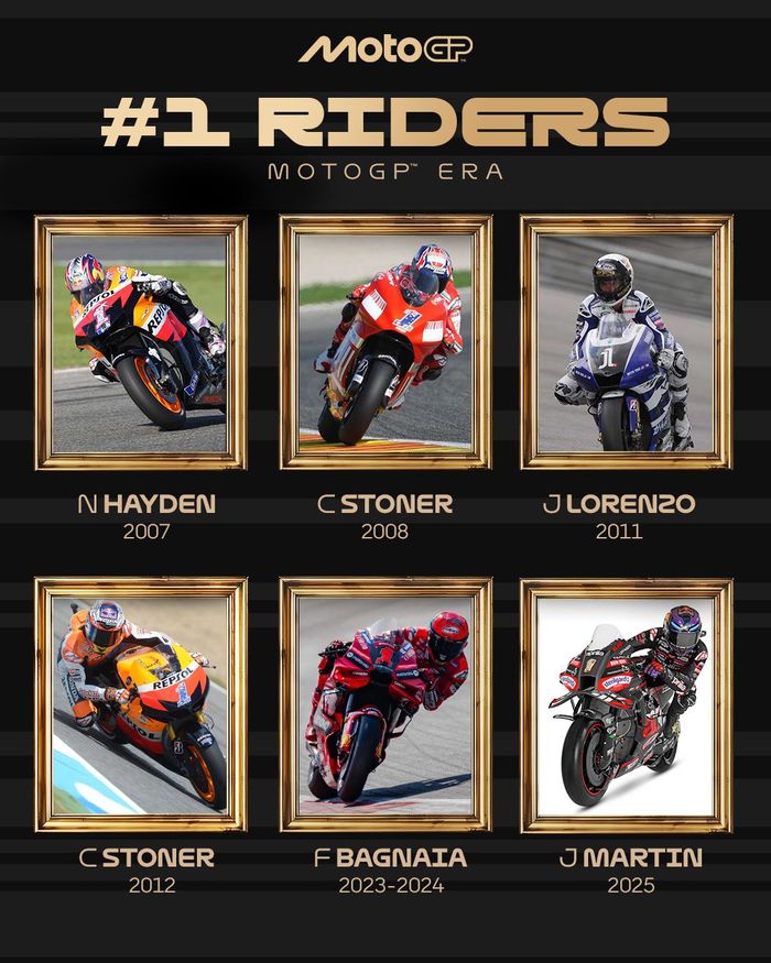 Daftar pembalap yang memakai nomor 1 di era MotoGP