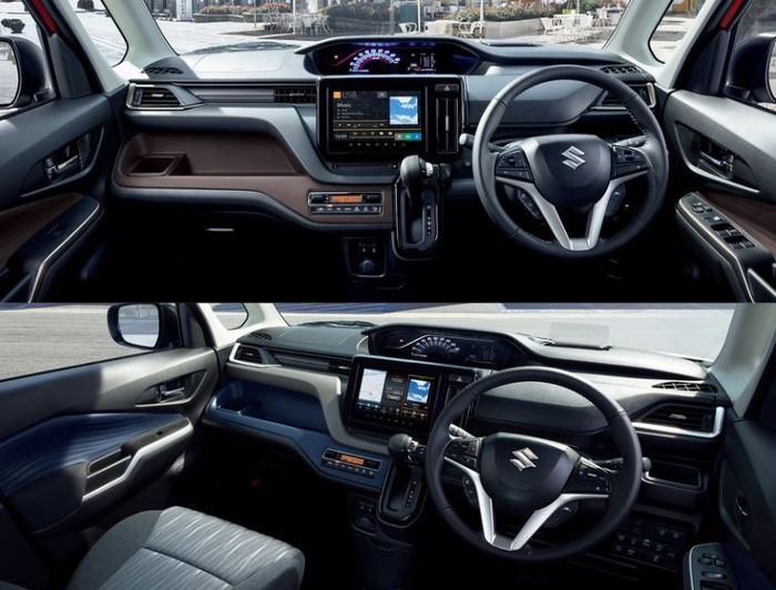 Dasbor Suzuki Solio Bandit (atas) dan Solio (bawah) sama-sama punya desain modern