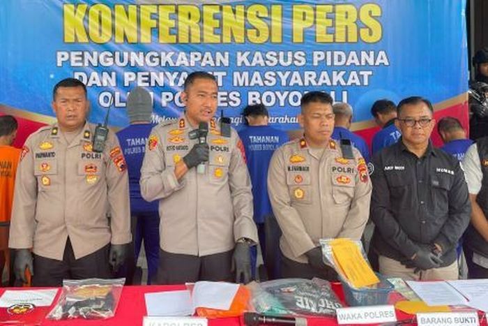 Konferensi Pers tindak pidana di Polres Boyolali, Jawa Tengah