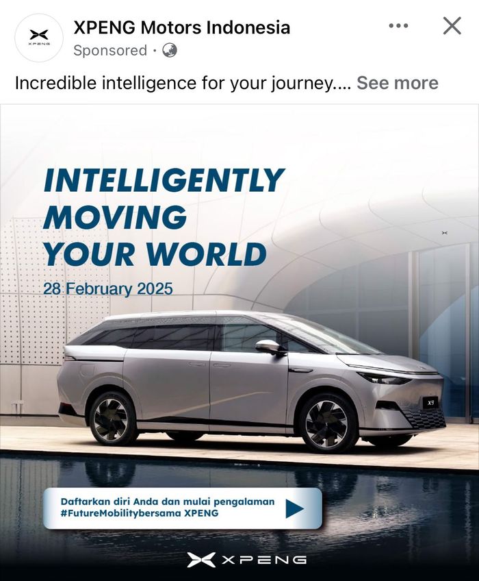 Postingan Xpeng Motors Indonesia tentang tanggal peluncurannya di Indonesia