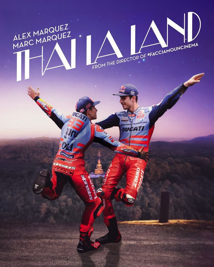 Salah satu konten grafis unik Gresini Racing menyambut MotoGP Thailand 2024