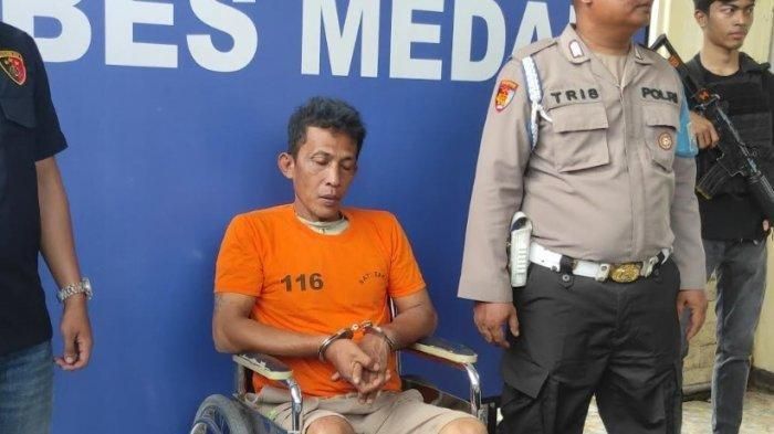 Fadli (45) pelaku perampokan sadis dengan pembunuhan terhadap sopir taksi online di Deli Serdang