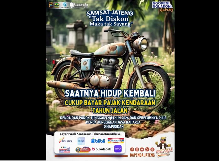 Pemutihan pajak kendaraan di Jawa Tengah dimulai hari ini, tak perlu bayar denda dan tunggakan, begini caranya