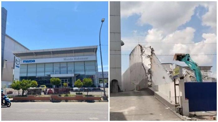 Eksekusi lahan Showroom Mazda di Jl AP Pettarani, Rappocini, kota Makassar, Sulawesi Selatan menggunakan tiga ekskavator