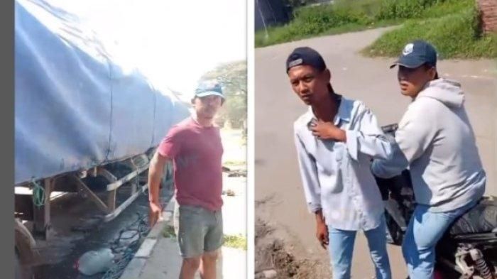 Dua pria bermotor palak sopir truk yang mogok di Semarang