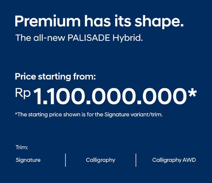 Harga pe-booking Hyundai Palisade Hybrid di Indonesia