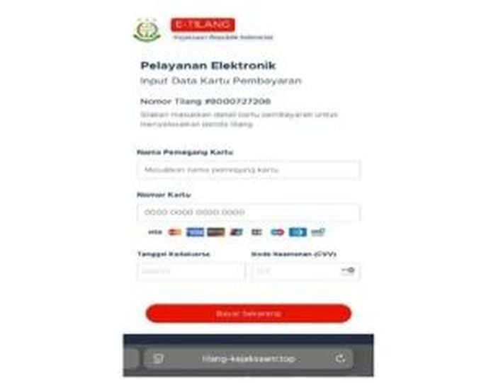 Situs tilang elektronik kejaksaan agung palsu