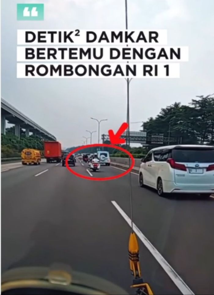 Paspampres persilakan mobil Damkar nyalip rombongan