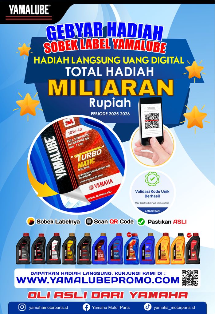 Gebyar Hadiah Sobek Label Yamalube berhadiah total miliaran rupiah kembali digelar