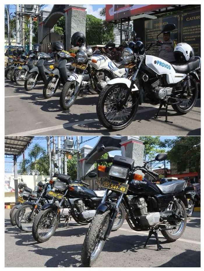 Yamaha RX-King dan Honda GL Pro dinas Polres Tulungagung