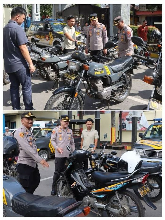 Honda GL Pro dan Suzuki Smash yang masih dipakai dinas Polres Tulungagung karena kondisinya masih sangat terawat