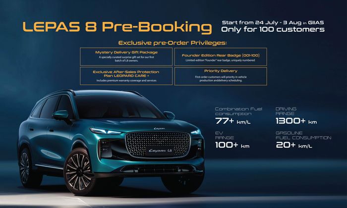 LEPAS L8 sudah bisa dibooking