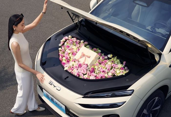 pada BYD Sealion 06 EV, bagasi depannya memiliki kapasitas 142 liter