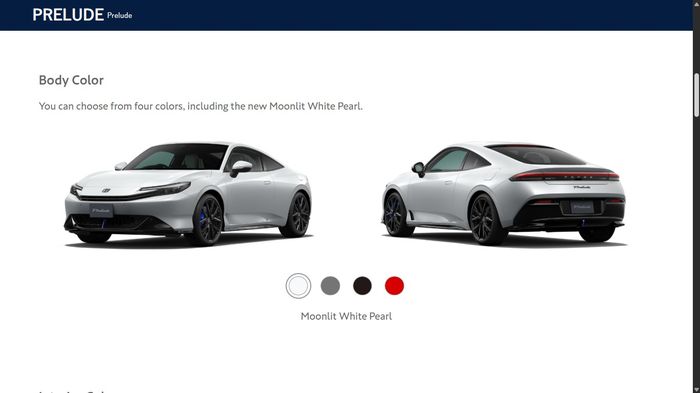 Pilihan warna Honda Prelude.