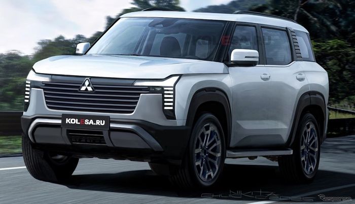 detail tampilan renderan Mitsubishi Pajero Sport generasi terbaru, mirip Destinator dengan dimensi lebih besar