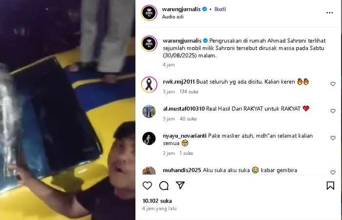 Ford Mustang Ahmad Sahroni jadi sasaran amukan massa