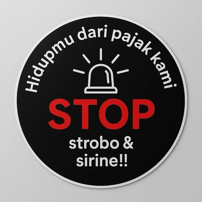 Stiker ajakan moral stop Strobo dan Sirine