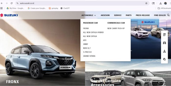 Suzuki Baleno sudah tidak ada di website resmi Suzuki Indonesia (8/9/2025)