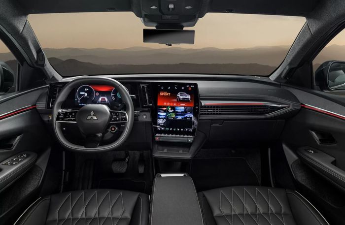 tampilan dasbor Mitsubishi Eclipse Cross EV