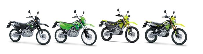 Dari kiri ke kanan: KLX150S, KLX150, KLX150SE, KLX150SE+