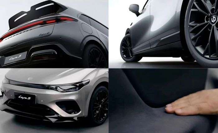 detail eksterior dan bahan suede yang digunakan kabin Leapmotor Lafa 5 Ultra