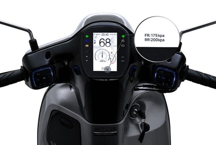 kokpit Honda NWF125 yang sudah dilengkapi TPM (Tyre Pressure Monitoring)