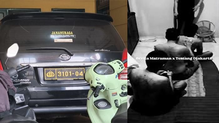Aksi penyekapan dan penyiksaan modus jual beli mobil bekas di Pondok Aren, Tangerang Selatan, di lokasi terparkir Toyota Kijang Innova berpelat dinas Polri 3101-04