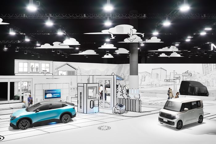 Detail booth Nissan di Japan Mobility Show 2025.