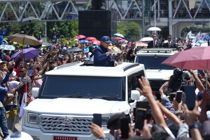 Presiden Prabowo Subianto menggunakan Maung MV3 Garuda Limousine sebagai mobil kepresidenan
