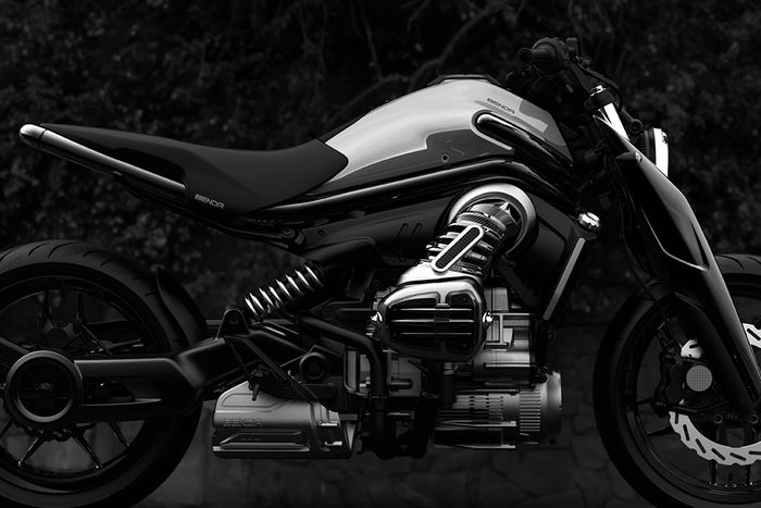 Benda P51 merupakan motor hybrid yang mengkombinasikan mesin boxer 250 cc dengan motor listrik 