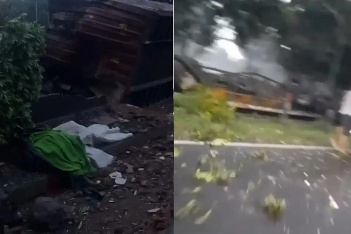 Truk kontainer kecelakaan di jalan lingkar Salatiga, Rabu (12/11/2025). Sopir meninggal dunia 