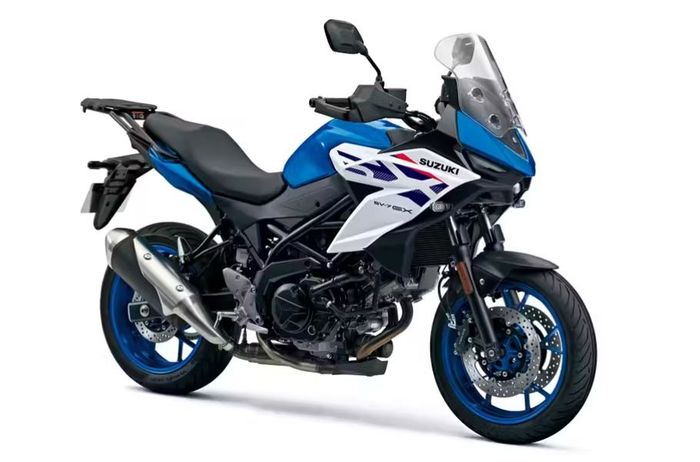 Suzuki SV-7GX Pearl Brilliant White Metallic Triton Blue