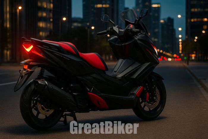 Tampak belakang gambar render Suzuki Burgman 350