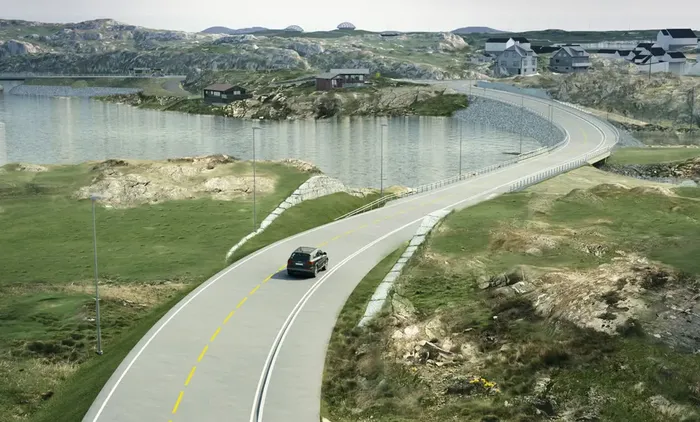 Desain calon jalan yang dihubungkan oleh terowongan Rogfast di Norwegia