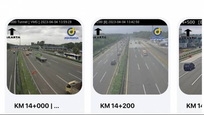 Tampilan CCTV pantauan lalu lintas di aplikasi Travoy