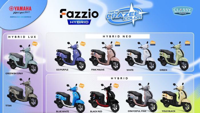 Pilihan warna baru Yamaha Fazzio 2026